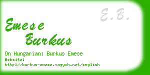 emese burkus business card